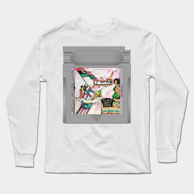 One Nation Under a Groove Game Cartridge Long Sleeve T-Shirt by PopCarts